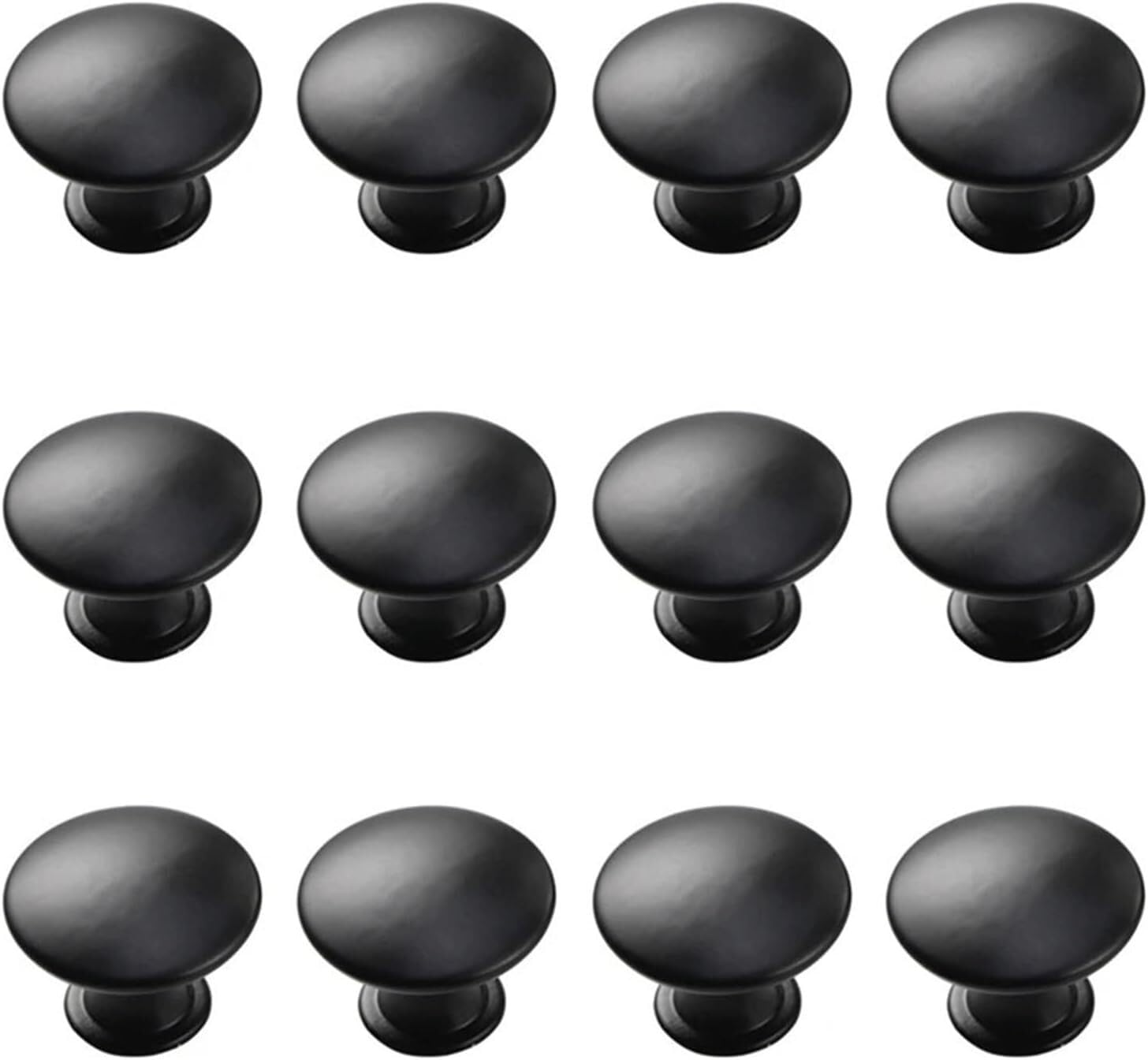 Gkirqvpe Svart Cabinet Knobs, Pack Of 12 Single Hole Small Handle Cabinet Round Door Hollow Knobs Multicolor(Svart)