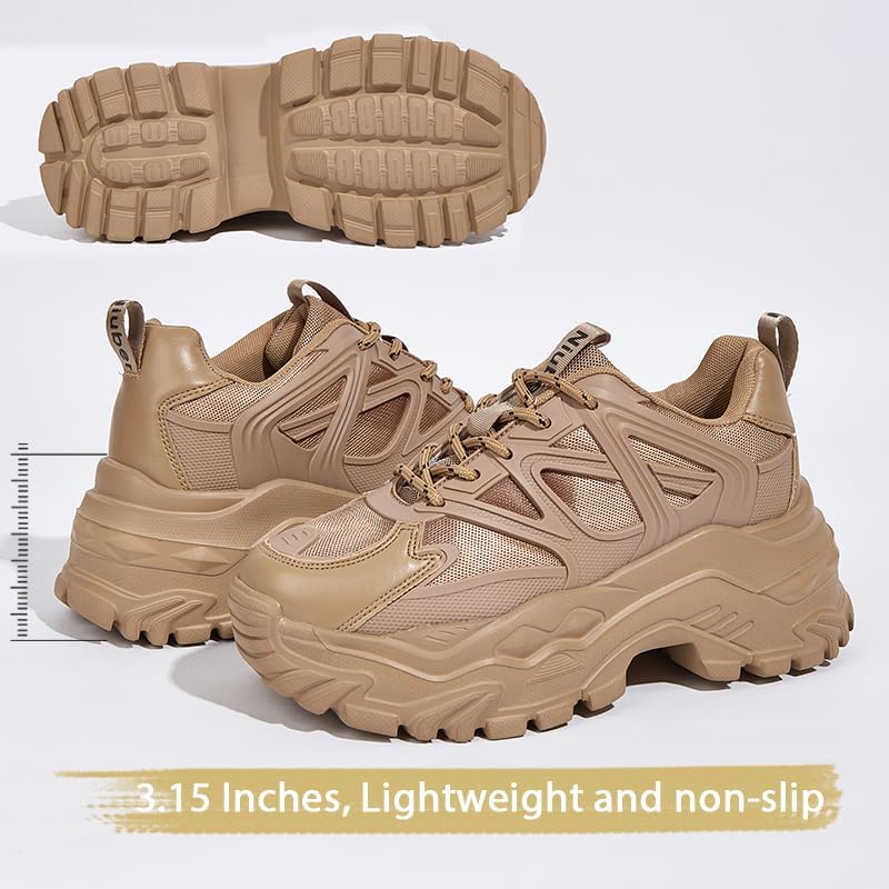 Niluber Chunky Sneakers for Women Platform Sneakers for Women Comfortable Casual Tennis Shoes Lace Up Fashion Walking Shoes - Image 3