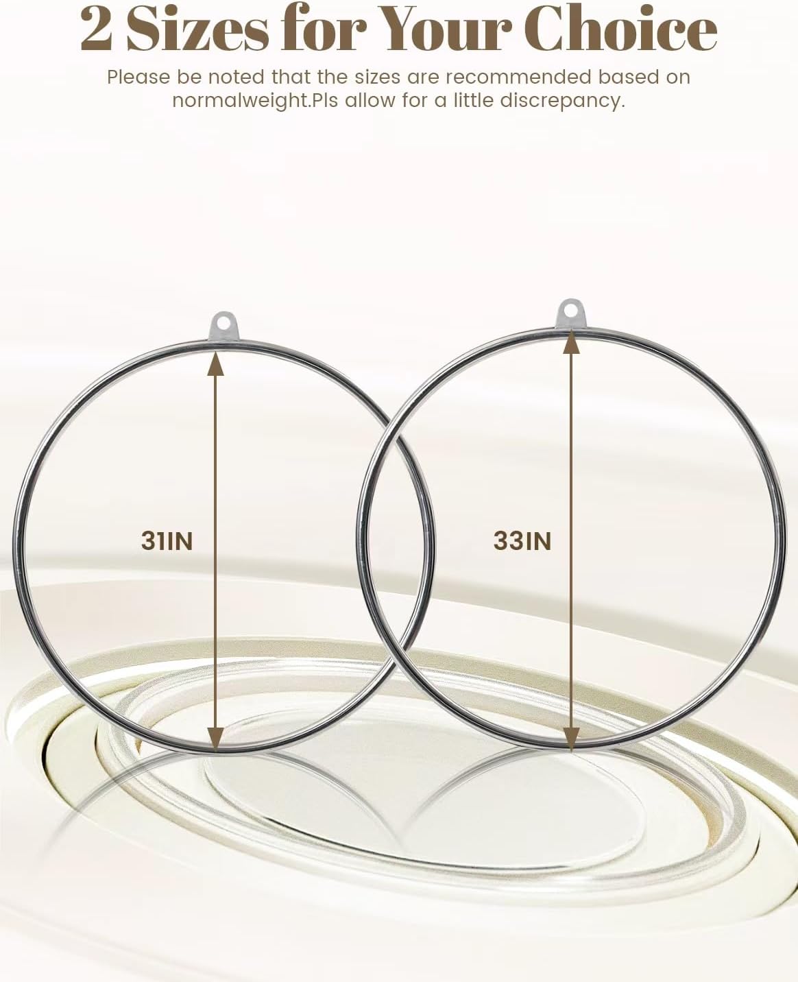 Murago Aerial Lyra Hoop Kit (85cm/90cm), 32mm Thick, Maximum Load 460 LBS, Yoga Equipment Set with Hardware Kit for Yoga Dance, Aerial Fitness