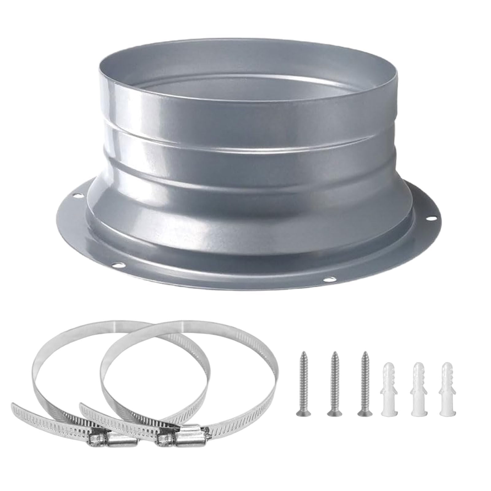 Lüftungsrohr-Flansch 150mm - Quadratisch Auf Rund, Kunststoff, Für Trockner & Abluft