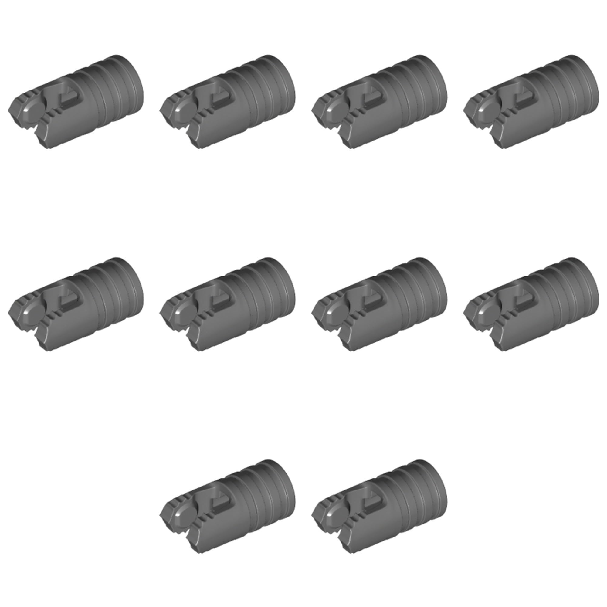 Lego Multicoloured Hinge Cylinder 1 X 2 Locking With 2 Fingers And Axle Hole On Ends Without Slots, Part 57360 (Dark Bluish Gray, 2, Bricks)