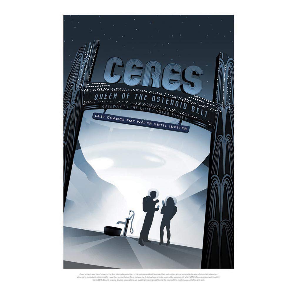 Wee Blue Coo Space Tourism Science Travel Ceres Asteroid Belt Queen Art Print Poster Wall Decor 12X16 Inch