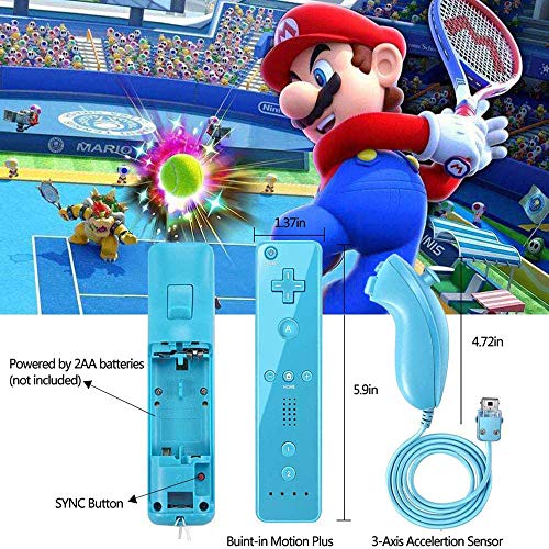 image for Eleckal Wii Remote Controller, PowerLead Built-in Motion Plus Remote a