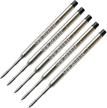 Pen Savings Combo Pack, Genuine Sheaffer Ballpoint Pen Refills, 5 Pack, K Style, 99335, Medium Point Black