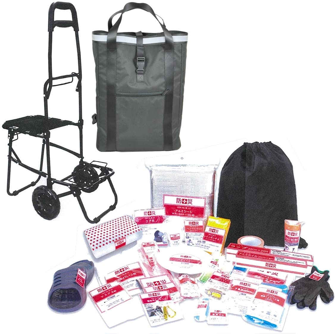 [山善] 防災リュック キャリーバッグ チェア 32点セット Amazon｜[山善] 防災リュック キャリーバッグ チェア 32点セット