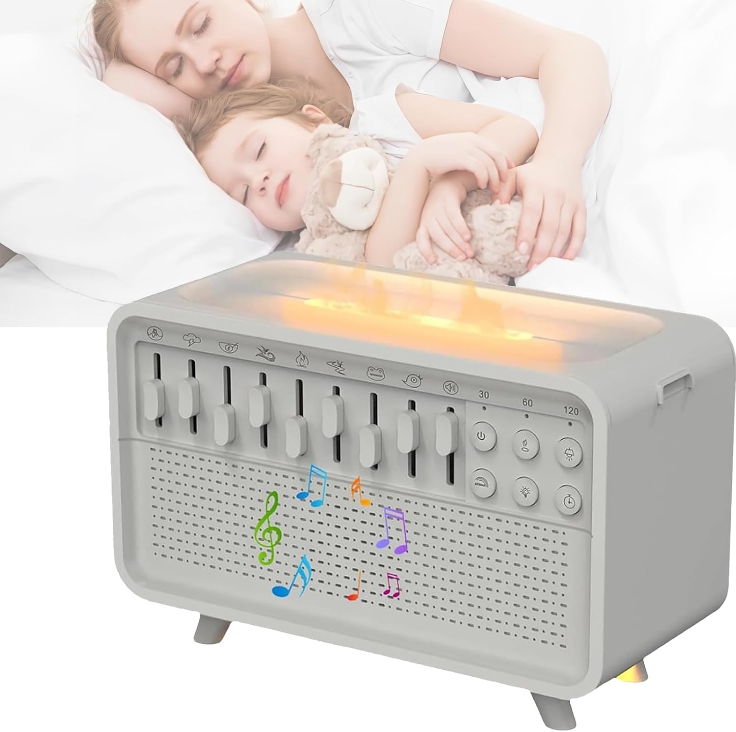 Dreammix Pro – White Noise Sound Machine with Scented Mist & Night Light, 2025 New Sleep Sound Machine for Home,Office,Baby and Travel, 8 Group Nature Sound-Easy to Sleep, Relax (White, L)