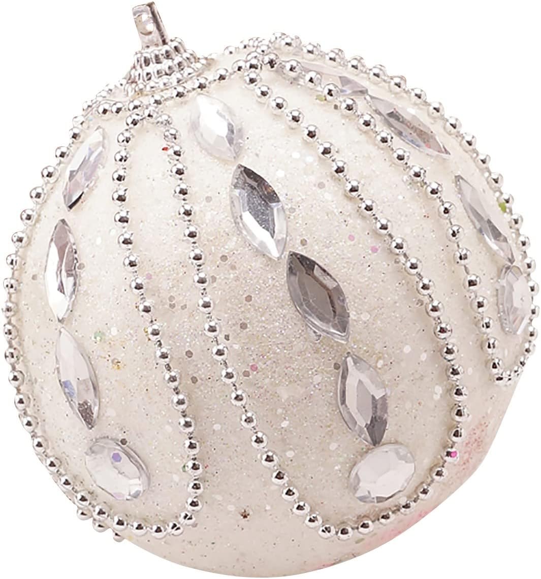 ToodiiIN Christmas Sticking Drill Glitter Baubles Ball Xmas Christmas Tree Ornament Pendant Christmas Decorations 8CM A15