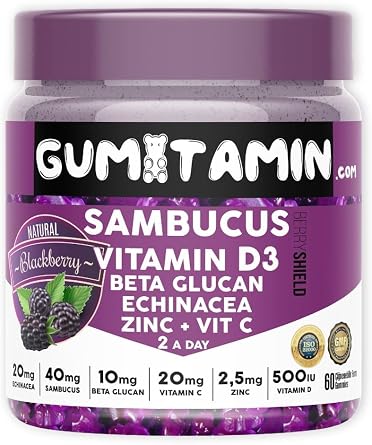 Gumitamin Sambucus Multivitamin Karamürver Böğürtlen Aromalı