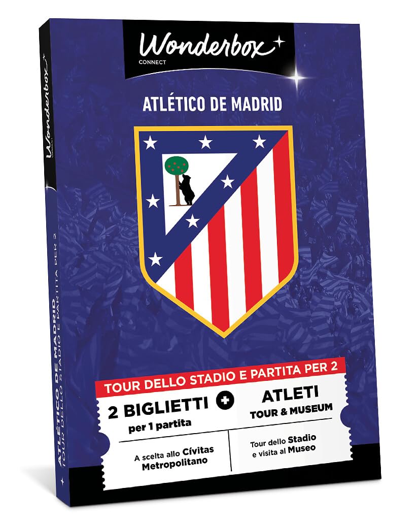 Wonderbox Connect - Cofanetto Regalo - Atletico de Madrid - 1 Partita + Museo & Tour - 2 Persone - Valido 27 Mesi