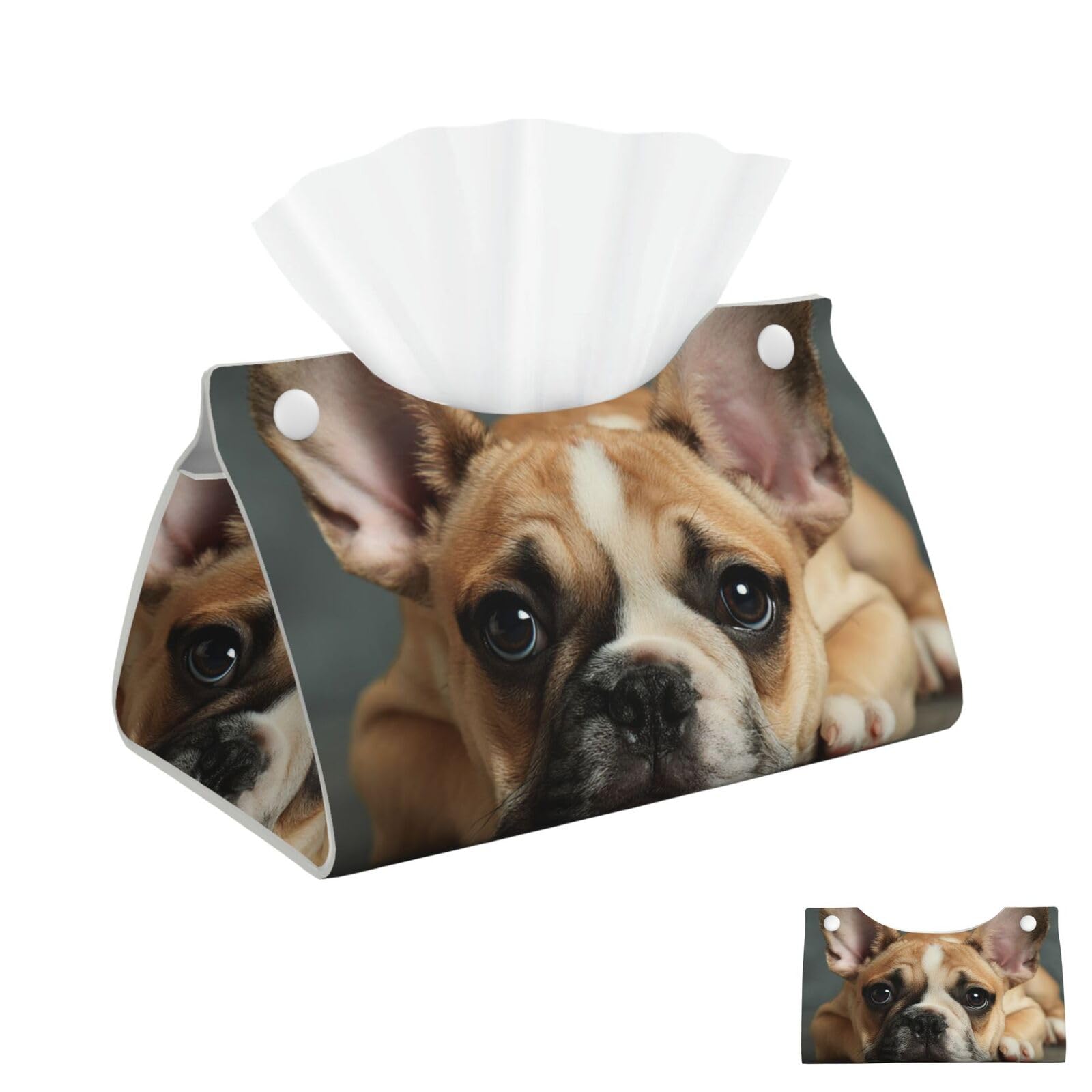 Cute French Bulldog Tissue Box Cover Square Cube Boxes