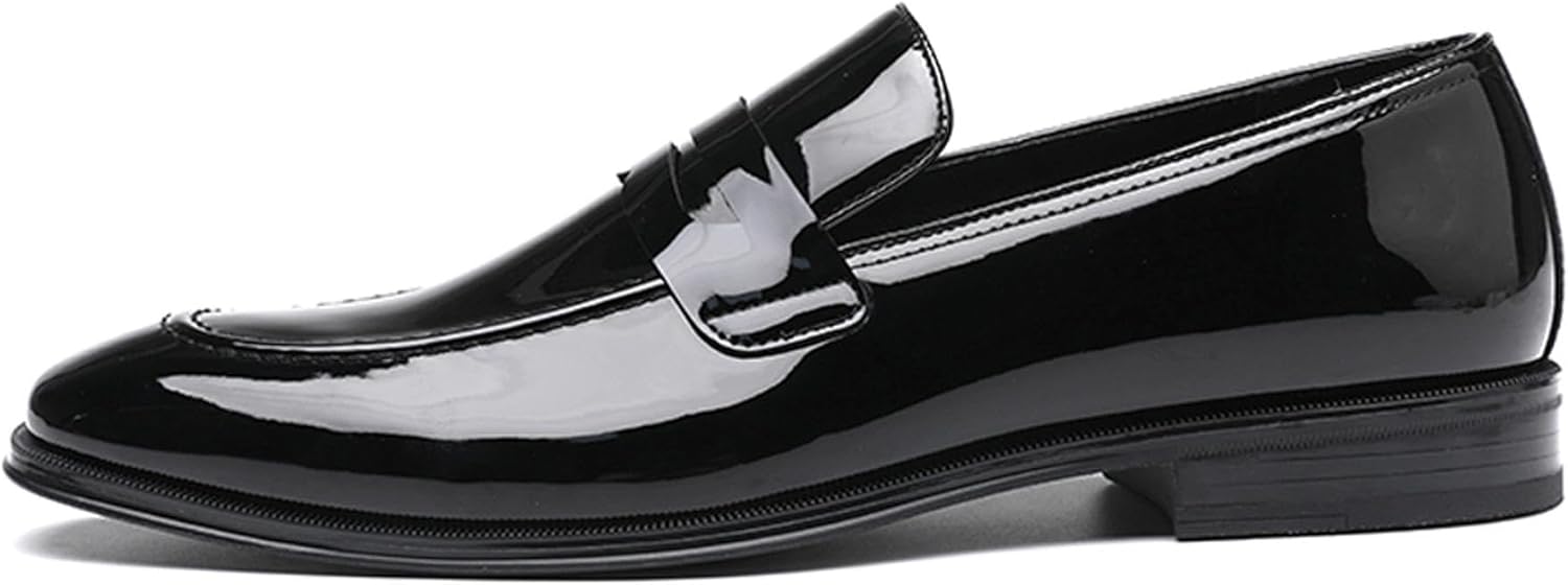 DECARSDZ Mens Slip-On Penny Loafer Casual Dress Shoes Black Wedding Formal Work Pointed Toe Men Tuxedo Shoes - Image 5