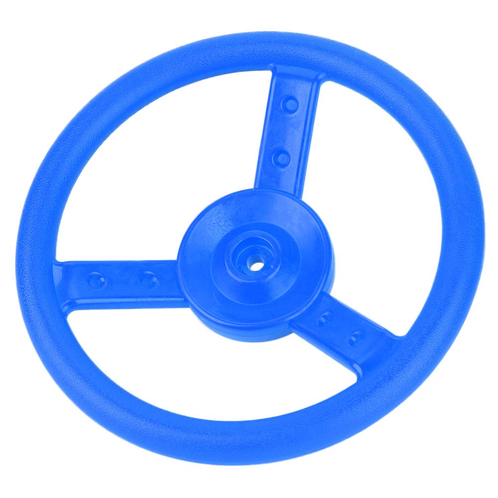 ZASCHMOY Plastic Outdoor Playground Kids Steering Wheel Toy - Durable & Safe Accessory for Swingset, Easy Installation, Bright Colors, 10.4 Inches Diameter (Blue)
