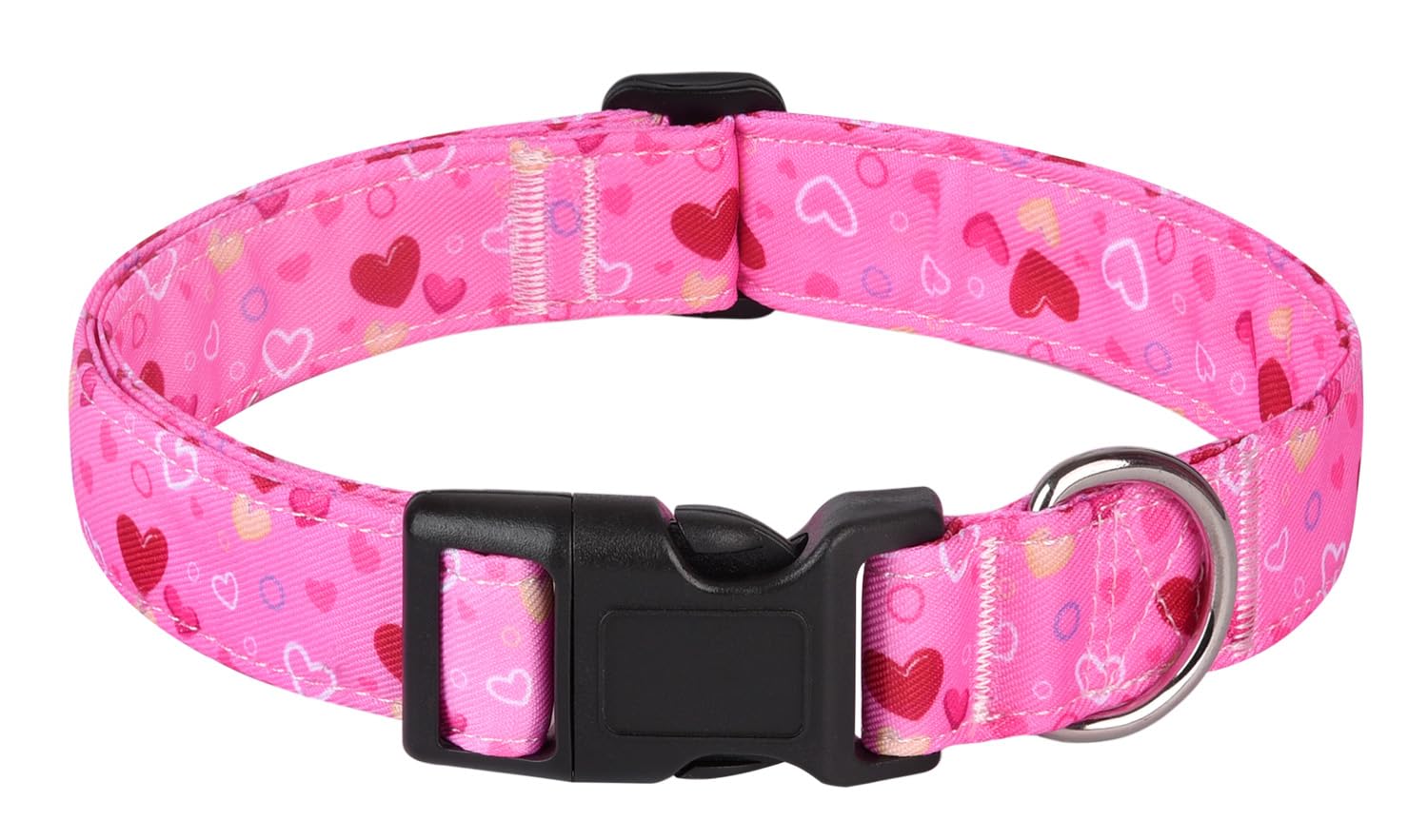 Valentine's Day Dog Collars, Heart Pattern Adjustable Dog Collar for Small Medium Large Dogs Boys Girls Male Female Dog Pet Collar(Heart,S)