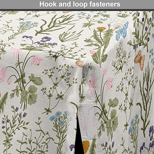 Ambesonne Floral Dog Crate Cover, Vintage Garden Plants Herbs Flowers Botanical Classic Design Art, Easy to Use Pet Kennel Cover for Cats & Medium Dogs, 24 Inch, Pink Blue - Thumbnail 4