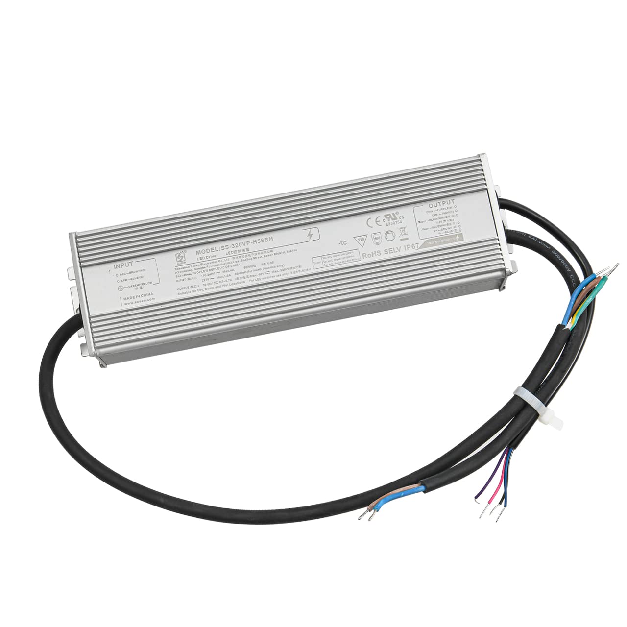 LED Driver 320 Watts SS-320VP-H56BH Waterproof IP67 Power Supply Transformer Adapter 100V-277V AC High Voltage Output for LED Canopy Light,Outdoor Light and Any led Lights