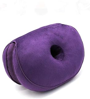 Dual Comfort Cushion Lift Hips Up Seat Pad Cushion, Lift Hips Up Seat Cushion, Orthopedic Memory Foam Support Cushion for Sciatica, Tailbone and Hip Pain Pressure Relief on the Back (Purple)