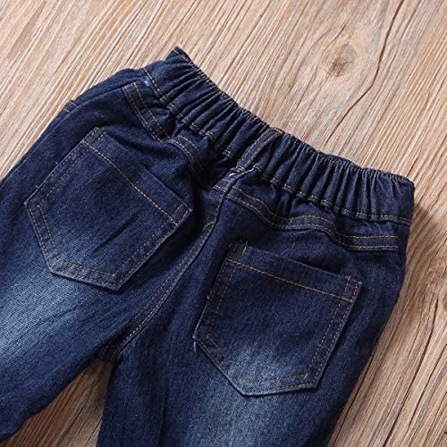 Jeans Bambina KIDSCOOL SPACE - Gamba Larga Svasata Con Stampa Cuori - Denim Stone Washed - 98% Cotone - Foto 11