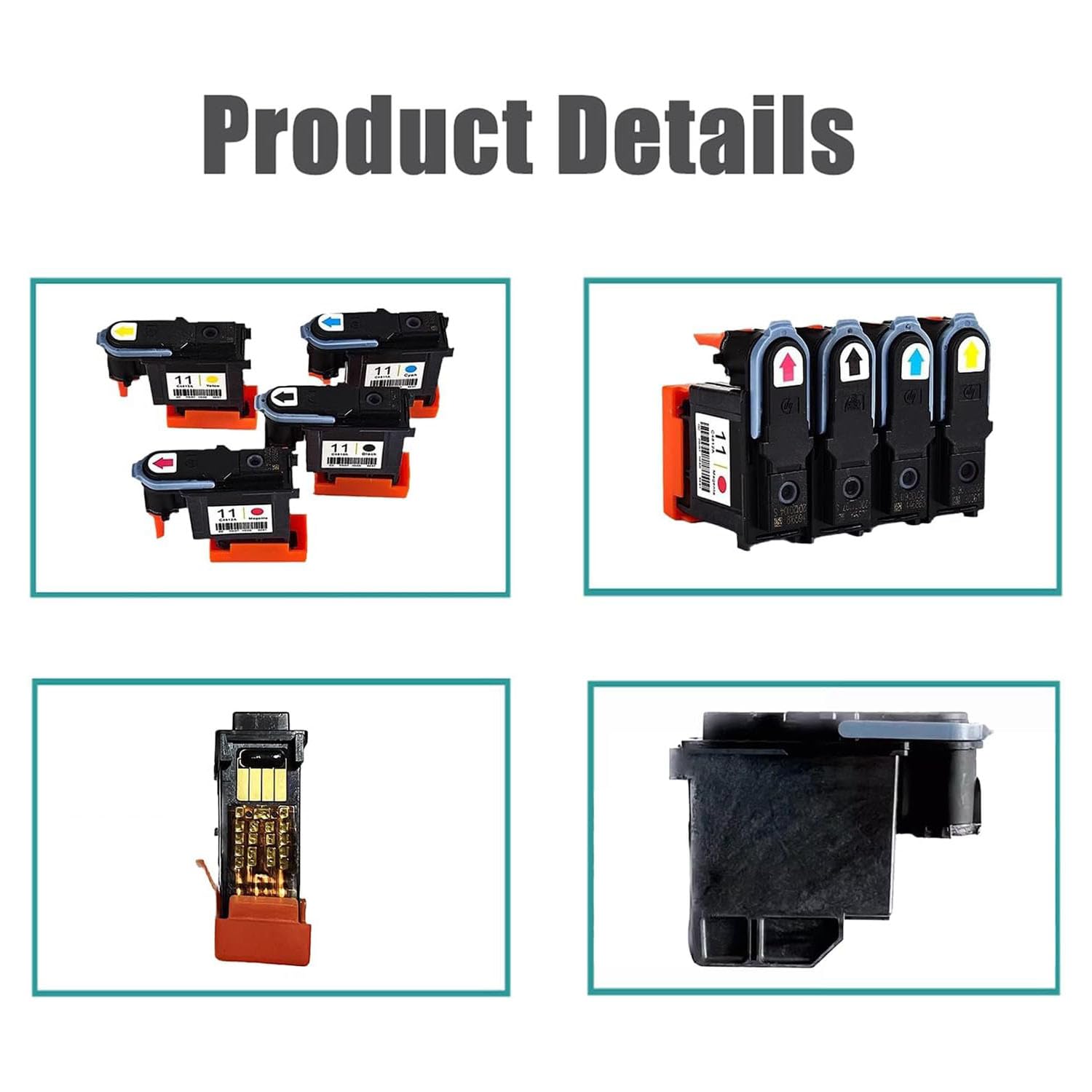 11 Testina di Stampa Inchiostro C4810A C4811A C4812A C4813A Sostituzione per Stampanti HP Designjet 100 110 111 500 510 800 813 850 500ps 800ps 9110 9120 9130 K850,Yellow-1 Pack