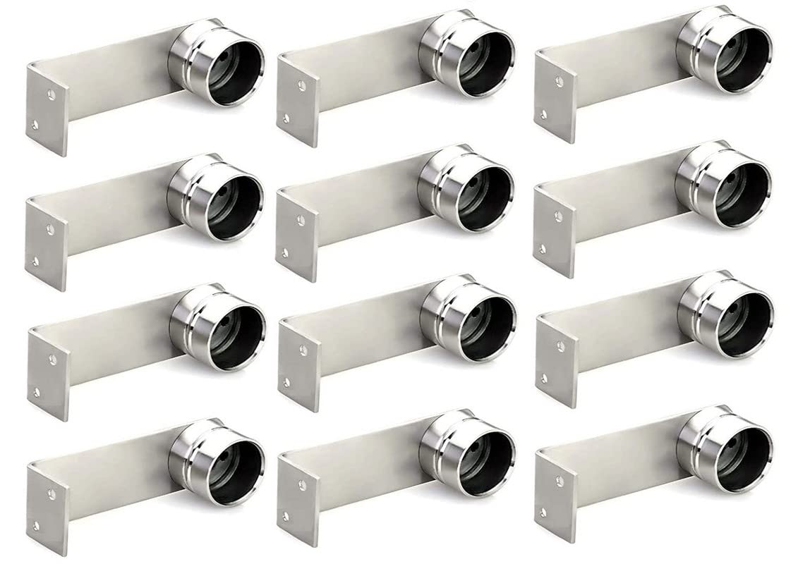 4ever Stainless Steel Wall Mount Curtain Rod & Ceiling Heavy Long Curtain Band Rod and Ceiling Holder Brackets for Door and Windows (6 Pairs)