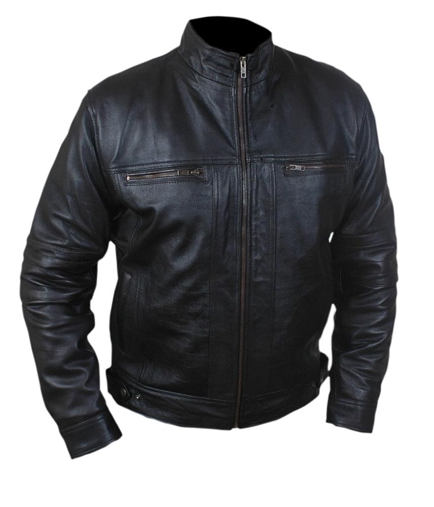 F&H Men's Café Racer Fashion Biker Jacket XS Black at Amazon