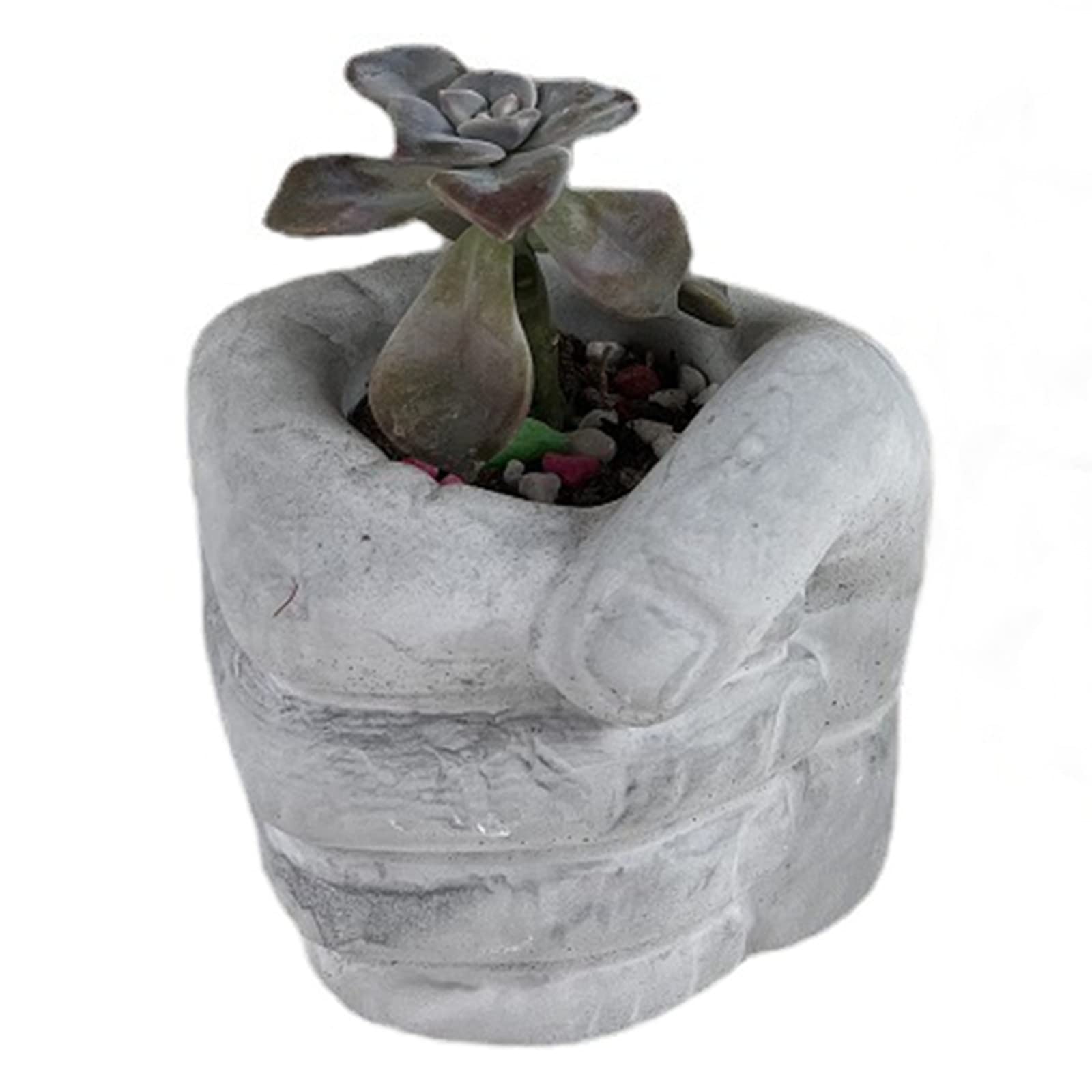 Moule silicone pot de fleurs pour résine époxy et ciment avec empreinte main droite précise