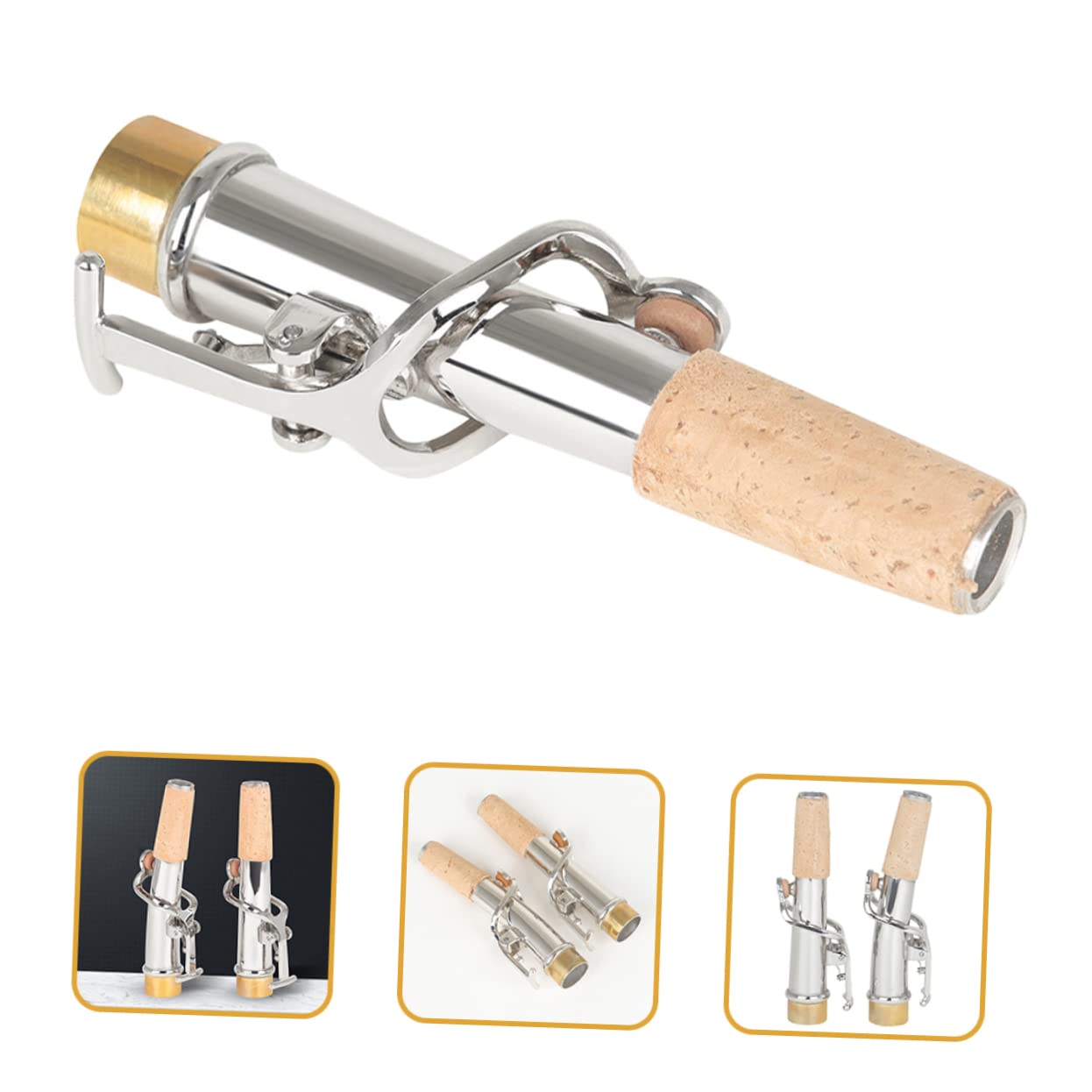 ibasenice 6pezzi Collo Per Sassofono Accessori Professionali Per Sassofono e Soprano Design Dritto e Curvo Resistente e Leggero Per Musicisti e Appassionati Di Musica