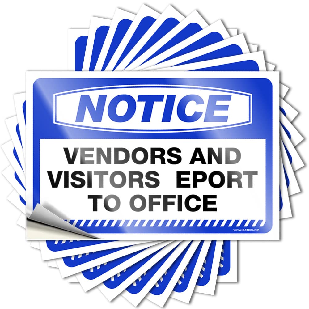 Bumper Summer Outdoor Fall Decor Window Notice Vendors and Visitors Report to Office - No Residue Decals for Science(6X9CM)