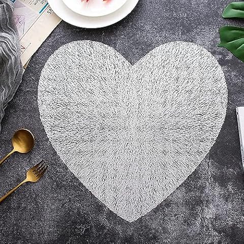 Hosoncovy Heart Shaped Placemats Set Cover