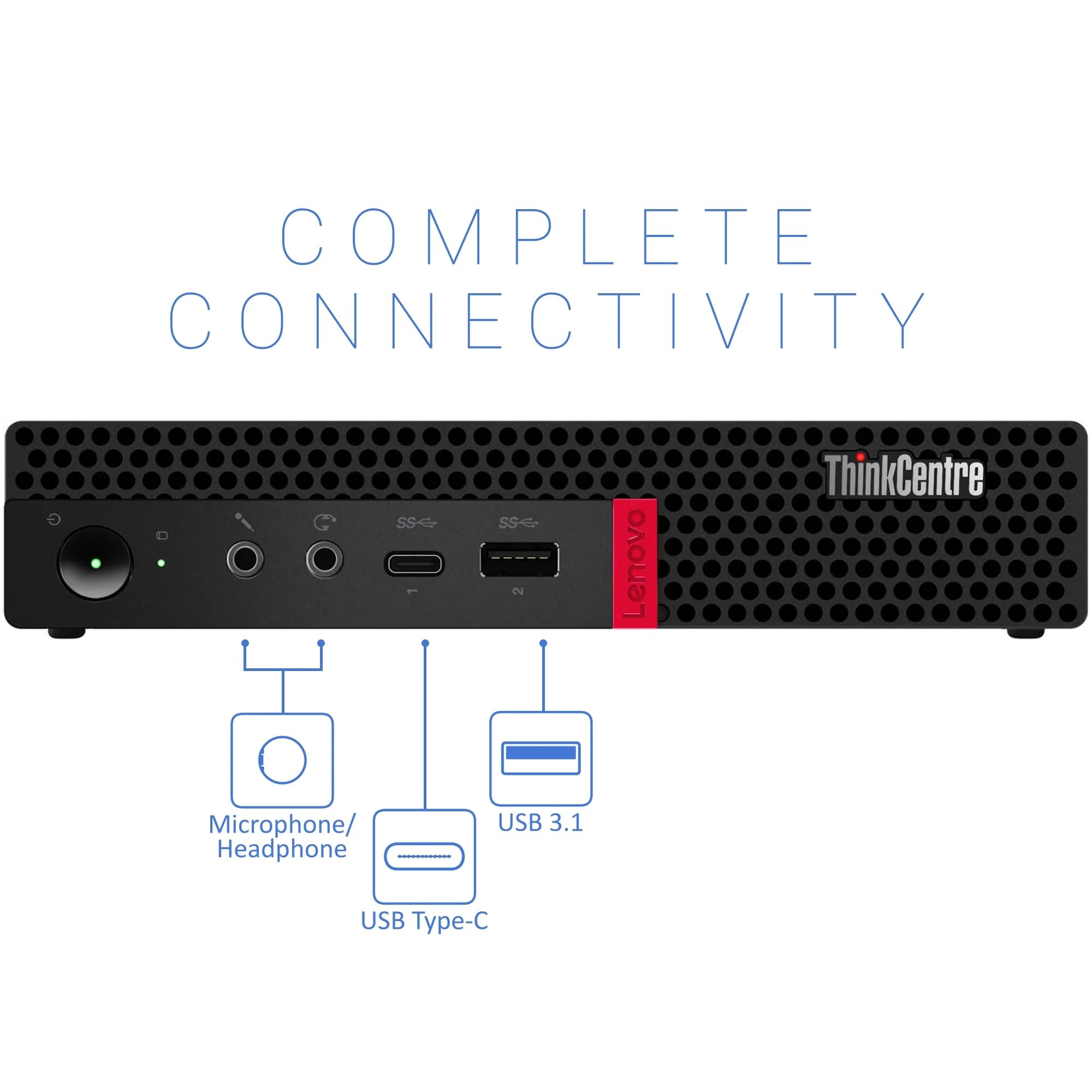 Lenovo ThinkCentre M720q Mini Desktop Computer, Intel Core i5-9500T, 16GB RAM, 256GB SSD, WiFi, Bluetooth, Nessuna tastiera e mouse, Windows 11 Pro (Ricondizionato)