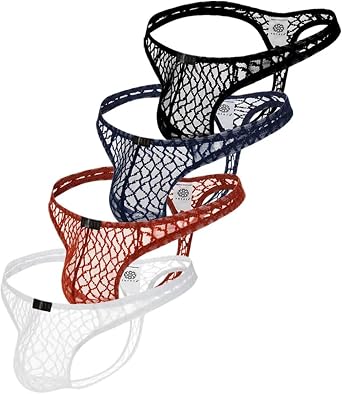 Pdbokew Mens Transparent Thong Underwear Comfty Lace Pouch Underwear