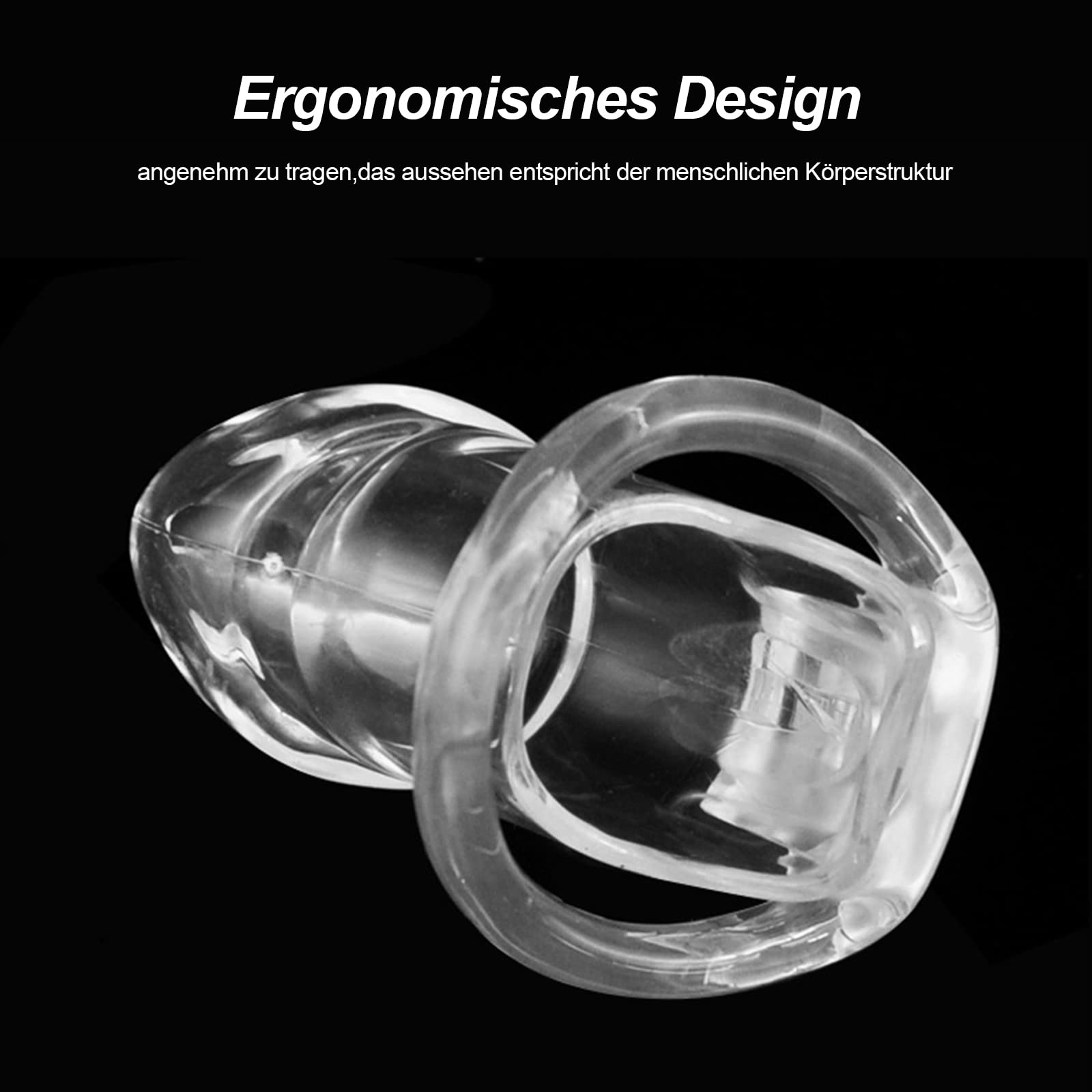 BDSMYEE Gabbia Castità Cock Cage con 3 Anelli per il Pene Maschile, Sex Toys Chastity Cage Pene Sexytoysys Coppia, Giocattoli Sessuali Fetish SM Bondage per Uomo (Trasparente, Corto)