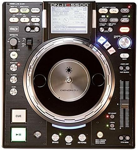 Denon DJ DN-HS5500 DJ Media Player Turntable and Controller with Direct-Drive Platter