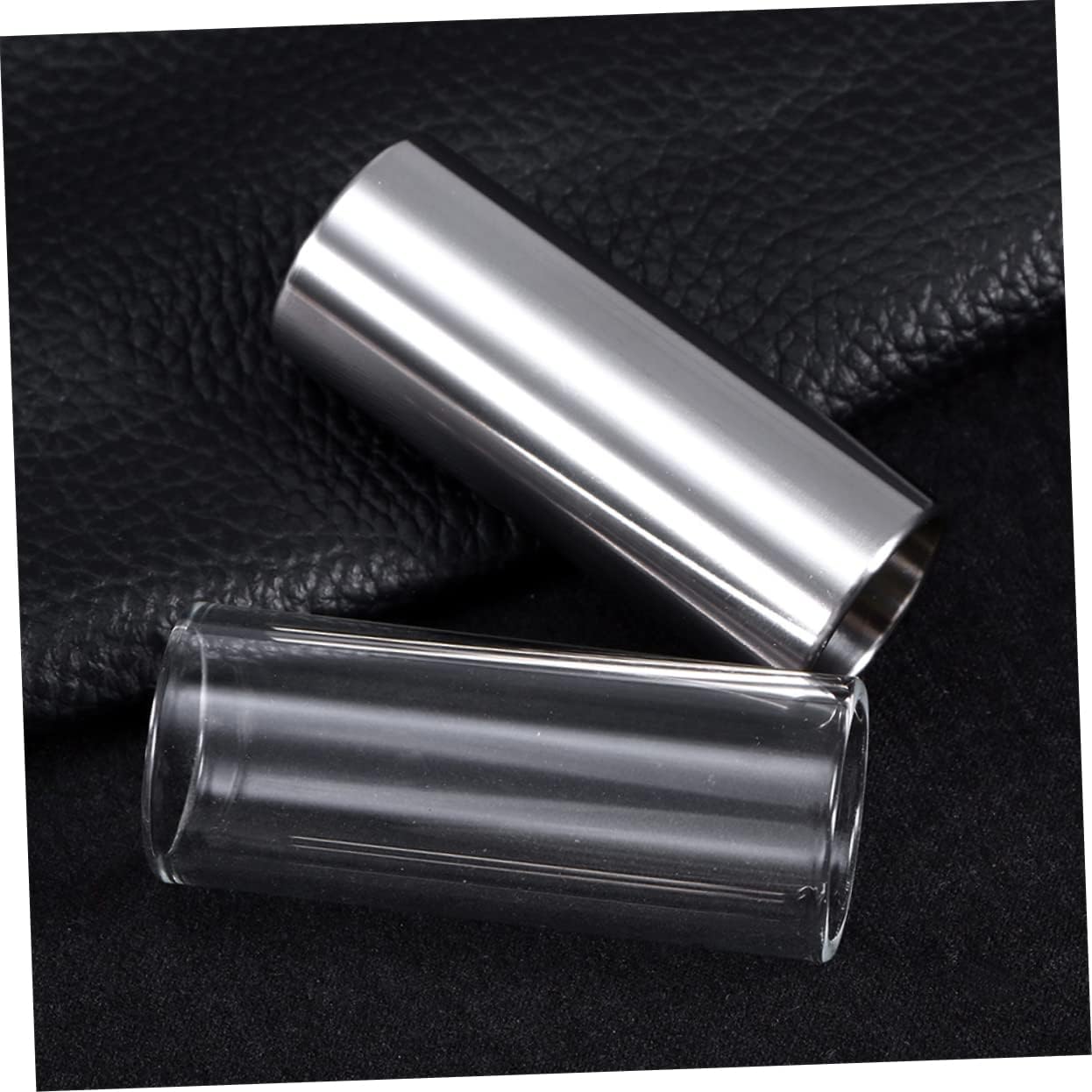 Glass Guitar Slide Medium Bottleneck for Guitar Bass 6Pcs Silver