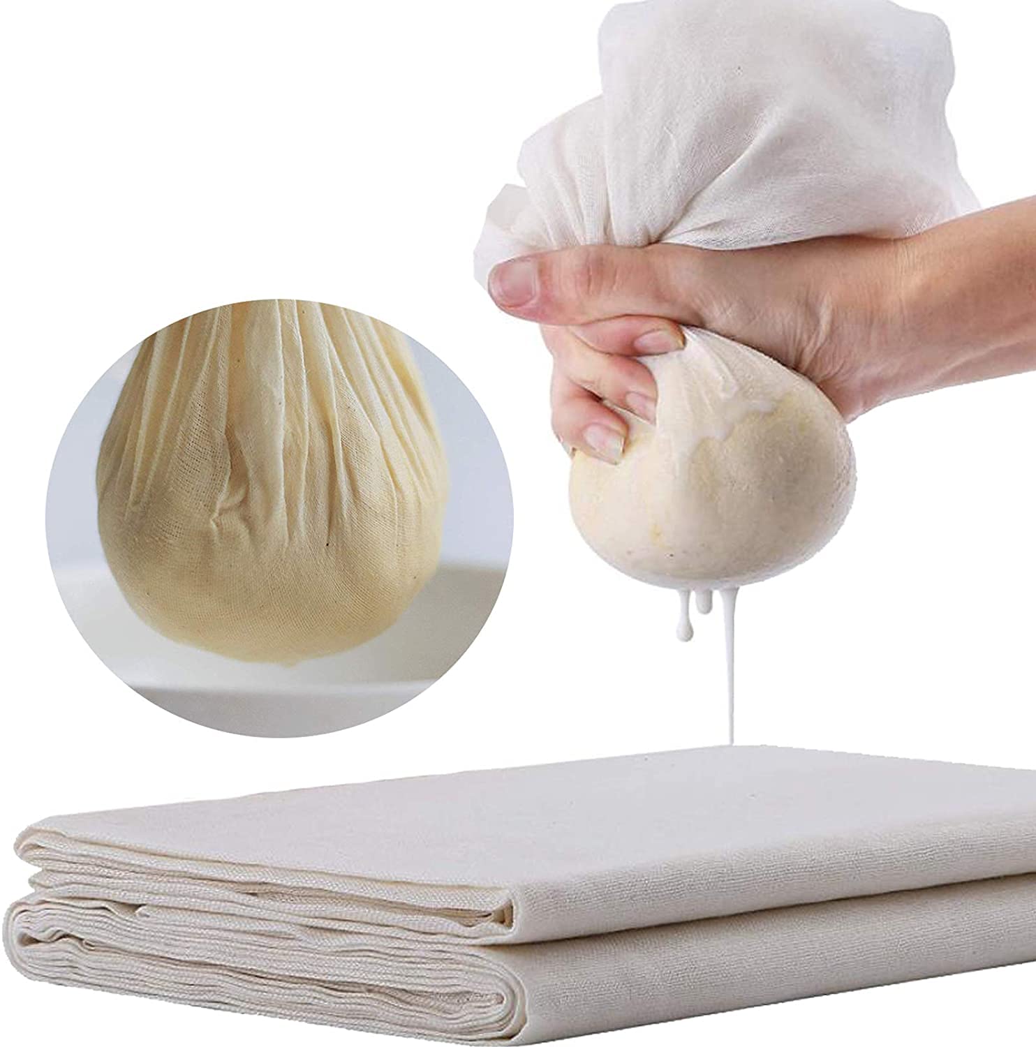 Miramar Muslin Cloth, for Cheese Unbleached Cloth, and Making Paneer, Jalebi, Sprouts, Straining Soups and Sauces, Curds Ultra Fine Cheesecloth Professional (1 Meter)