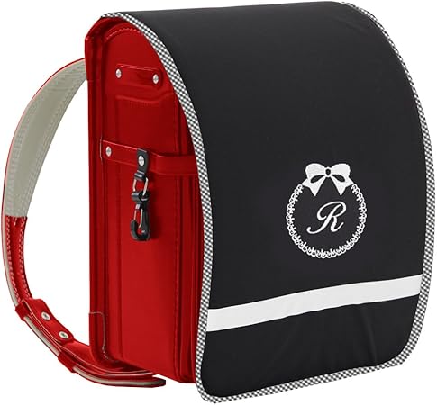 Amazon Co Jp ランドセルカバー 大 サイズ 女の子 リボン 黒生地 黒チェックふち 白刺繍 撥水 防キズ 名入れ オリジナル汚れやキズ 雨からランドセルを守る 当社発 内ポケットつきランドセルカバーでオリジナル刺繍入り撥水 反射テープつき上品で可愛い 日本