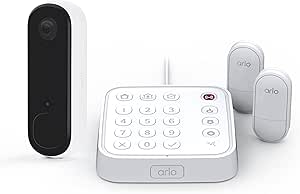 Home Security System - Wired Keypad Sensor Hub, (2) 8-in-1 Sensors, 24/7 Professional Monitoring + Video Doorbell 2K Bundle - No Contract Required, DIY Installation, Alarm System for Home Security asin的图片