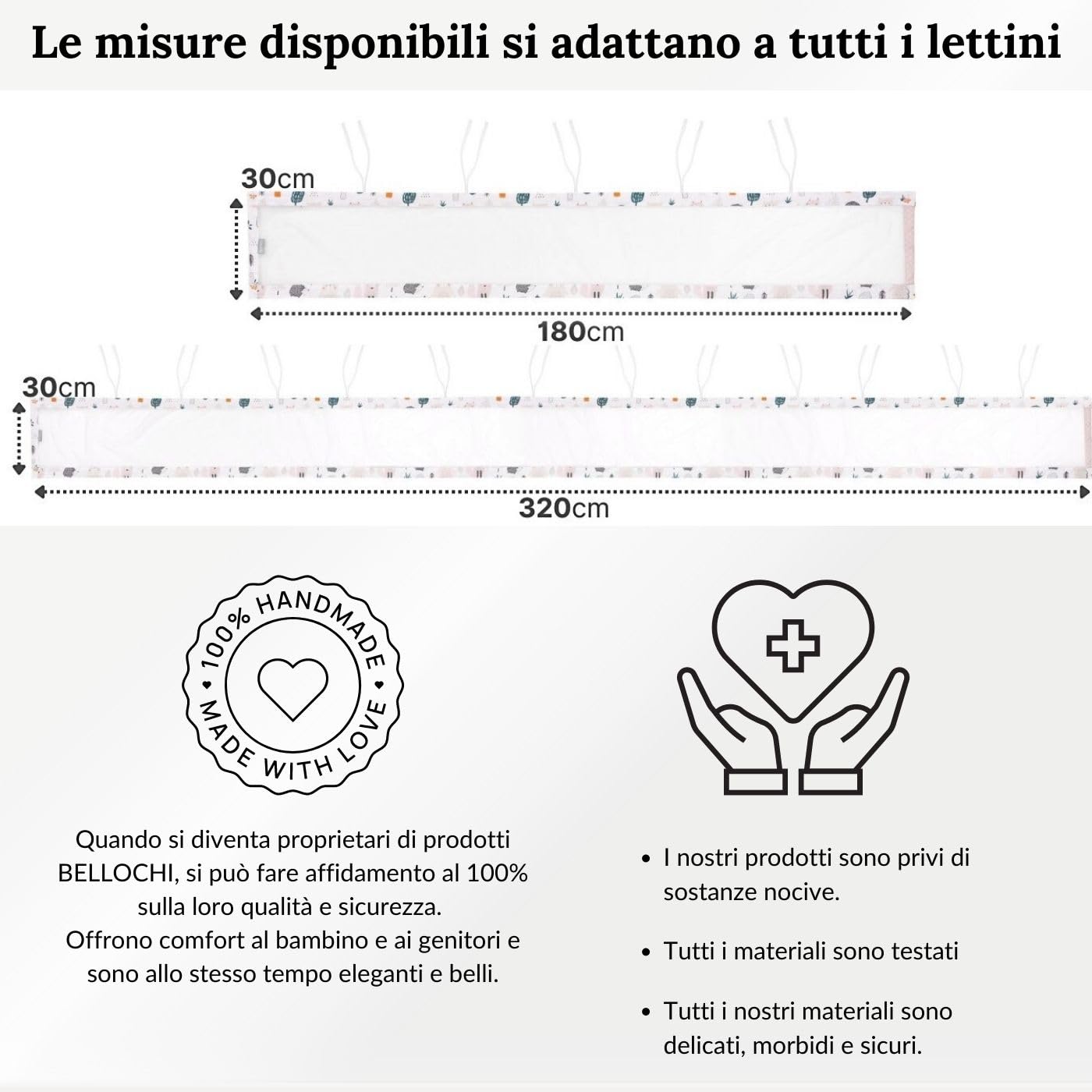 Bellochi Paracolpi Lettino 360 cm - Paracolpi Culla Universale in Morbido - Paracolpi per Letto Reversibile per Materasso 120x60 cm Rigel Star