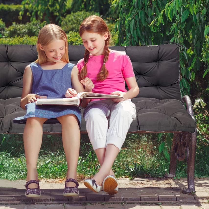 Miniatura 7 de Cojines de repuesto para columpios al aire libre, cojín resistente al agua con lazos, cojines de columpio de 2 a 3 plazas para muebles de jardín,