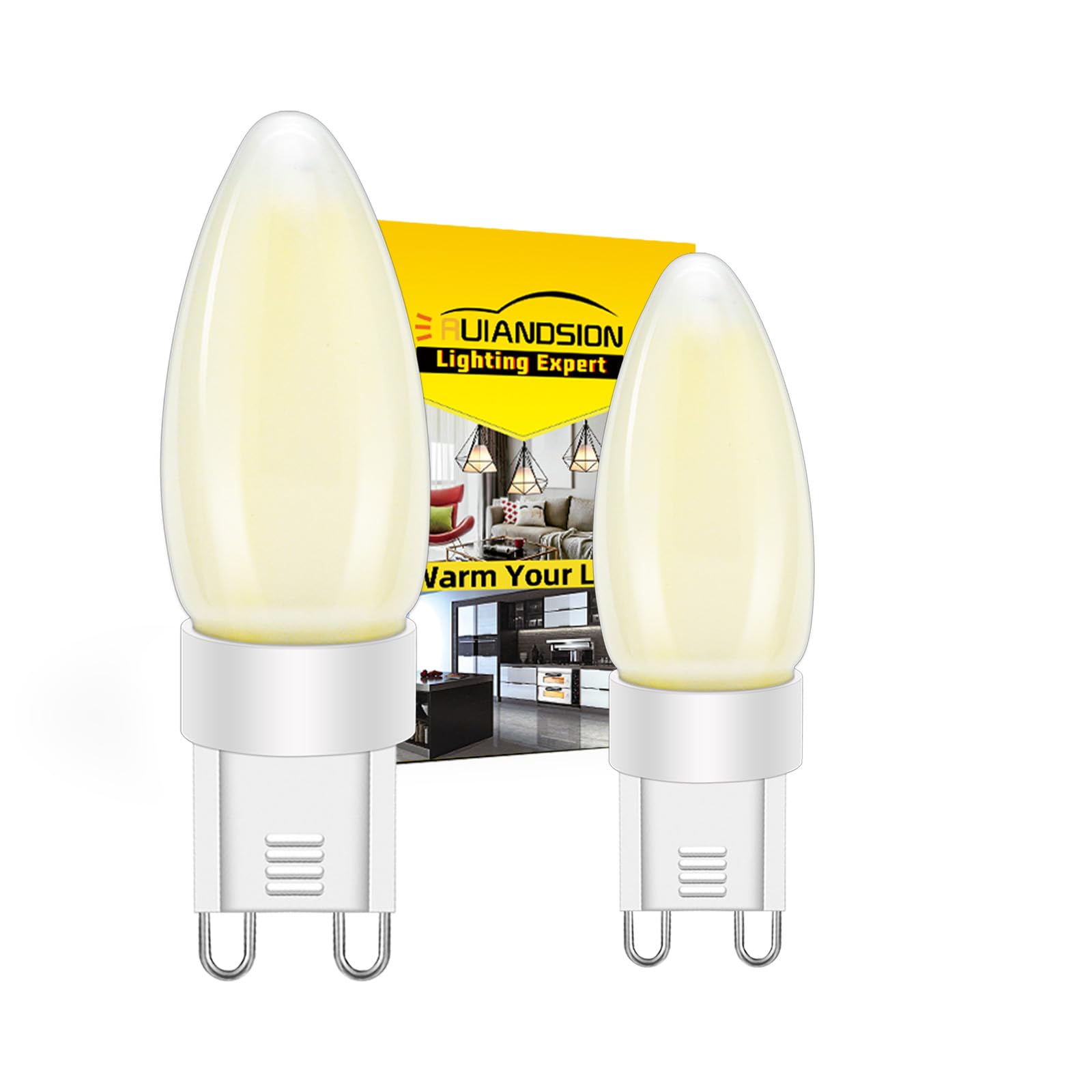 Ruiandsion G9 LED Bulbs Dimmable 6000K White 220-240V 4W 4 Filament LED G9 Home Light Bulbs Equivalent 40W Halogen Lamp for Indoor Home Chandelier Ceiling Lights(2PCS) — image 1