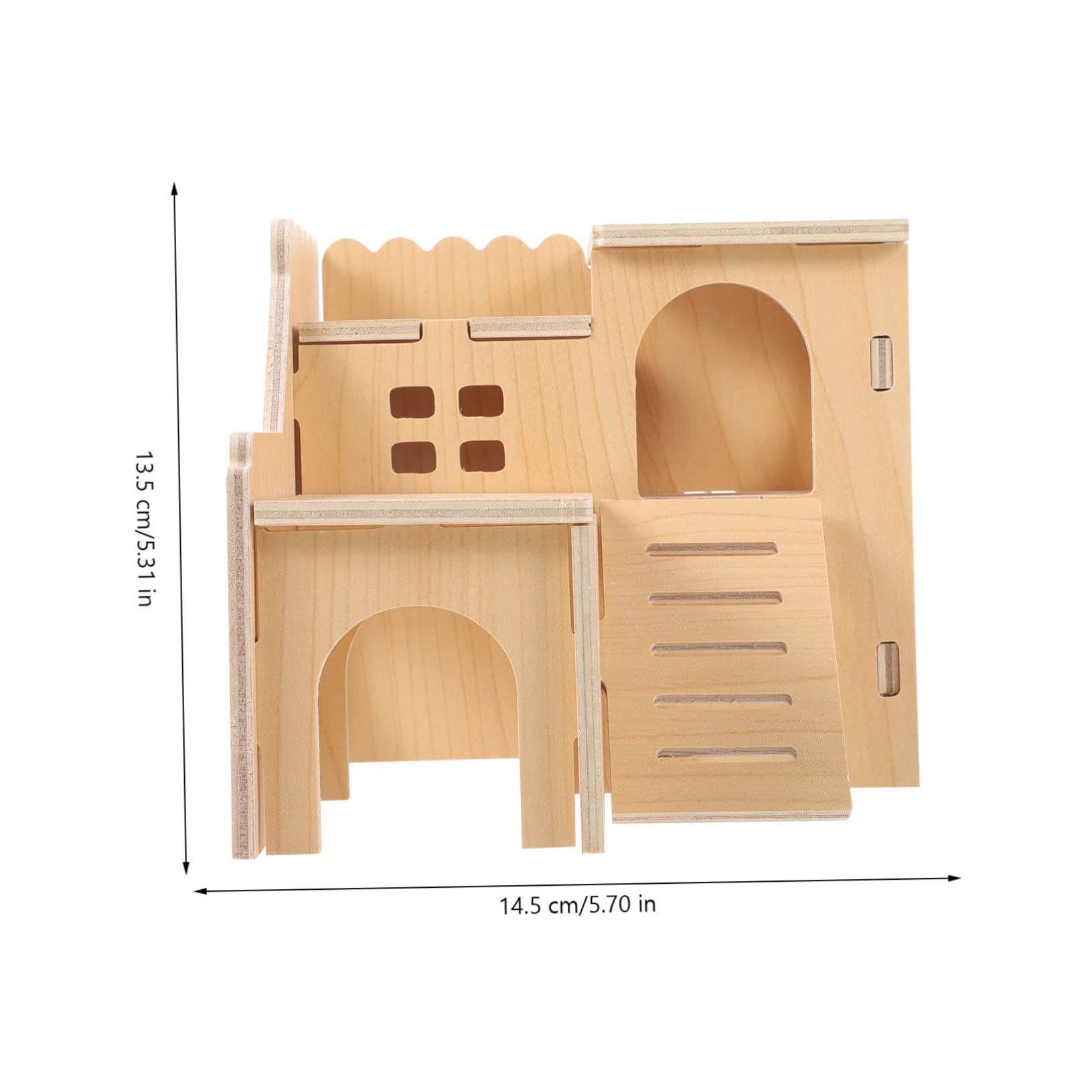 Toddmomy Double Layer Hamster House with Platform and Slide Villa Plaything for Small Pets Safe and Comfortable Rat Hut Hamster Cage Accessory and Decoration
