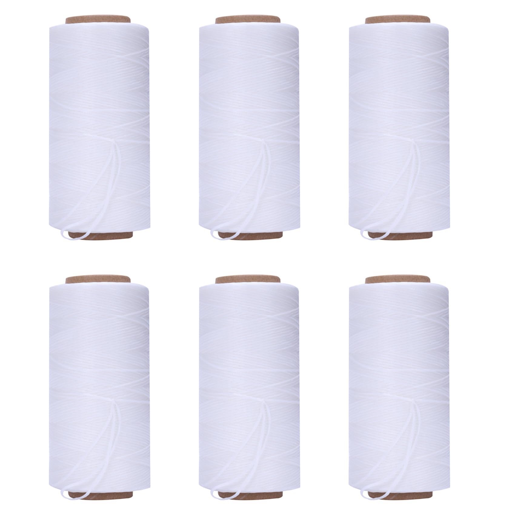 Vjsujehgy 6X 260M 150D 1MM Leather Sewing Waxed Wax Thread Hand Needle Cord Craft DIY :White