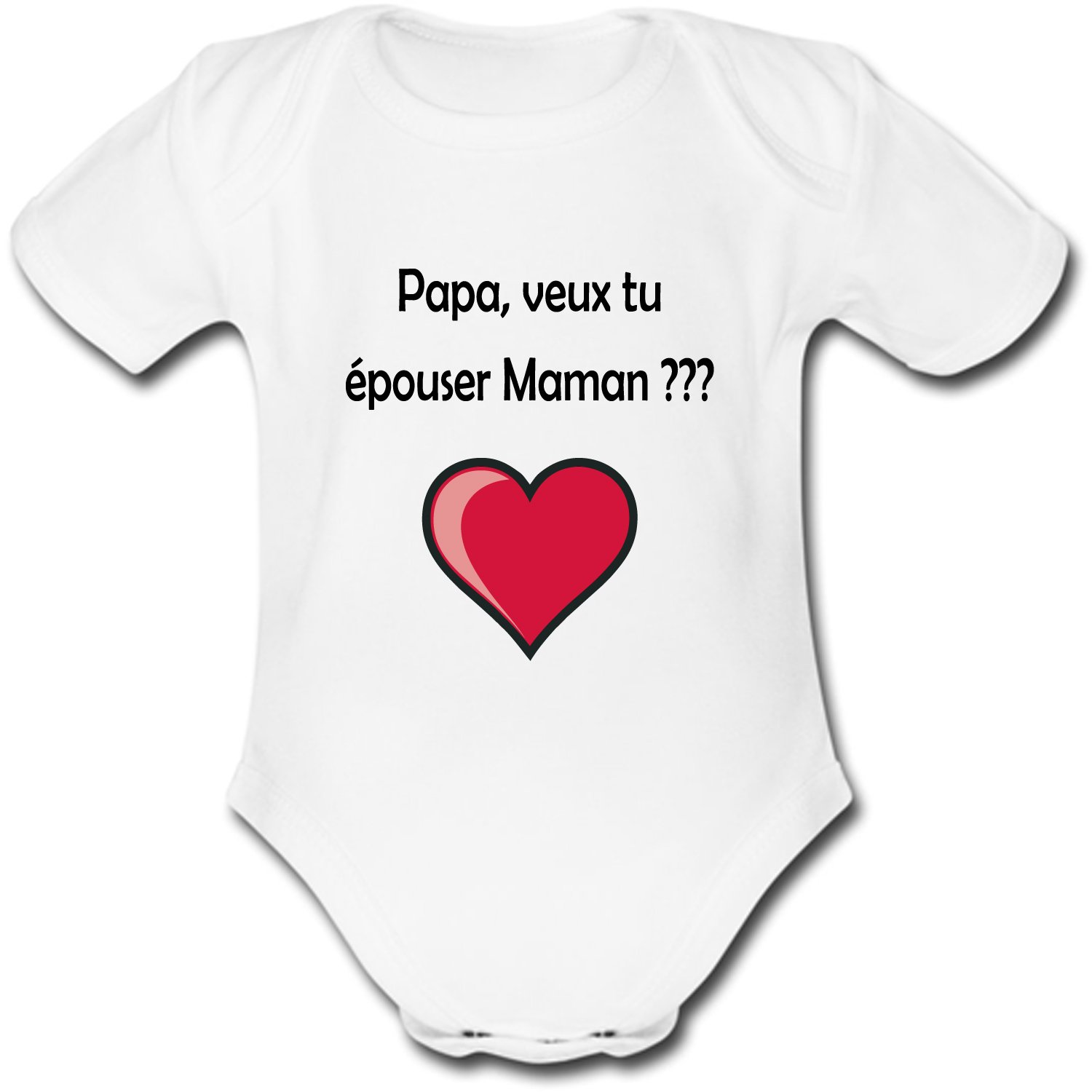 Body Bébé Manches Courtes Papa Veux-tu Te Pacser Avec Maman - YONACREA