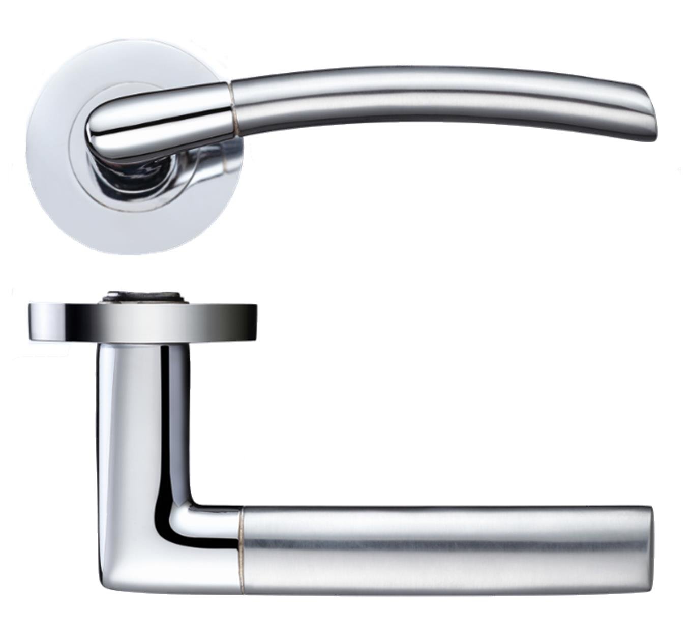 Zoo Olympus Zpz140sccp Lever On Rose Internal Door Handle Set - Satin/Polished Chrome By