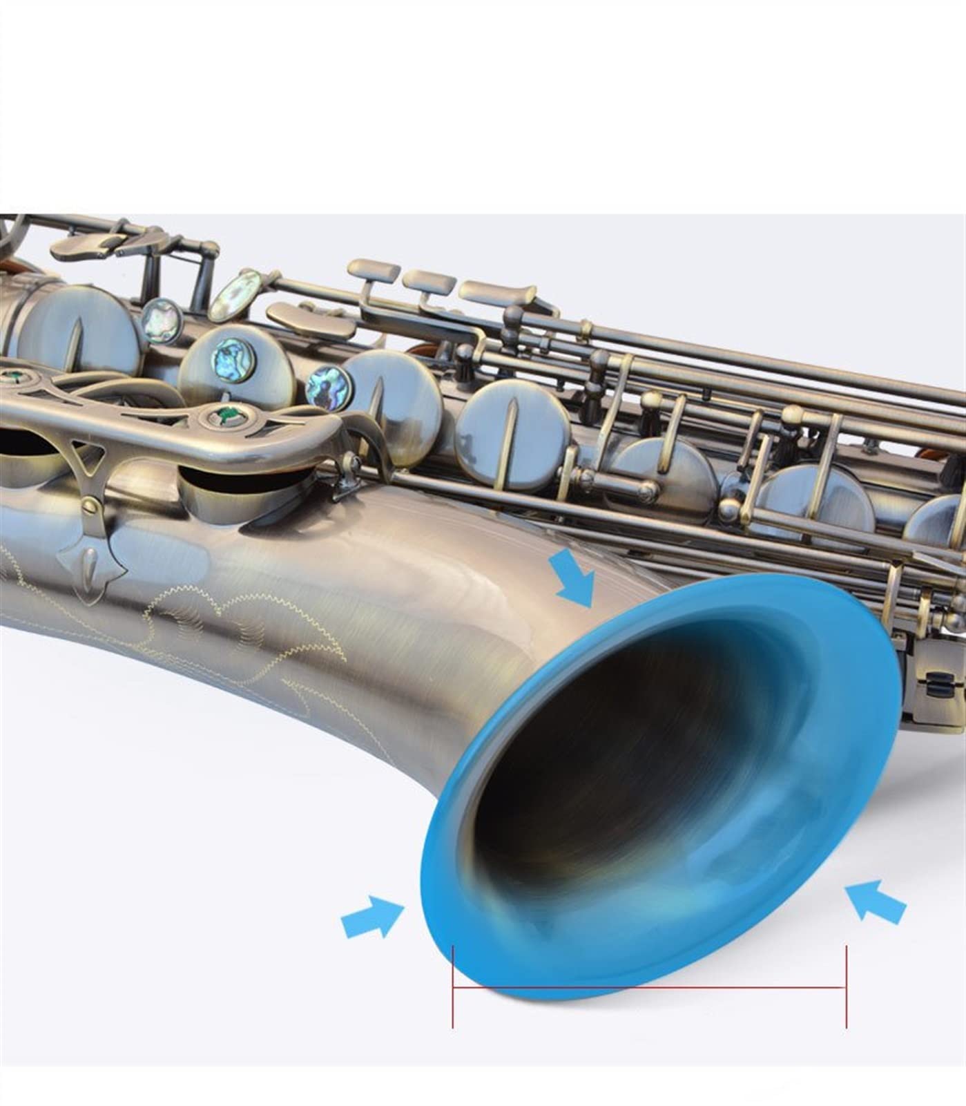 B Flat Sassofono Tenore Rame Antico Doppio Pulsante Costola Abalone Pulsante Sassofono Principiante Giocatore Professionista Sax Ottone