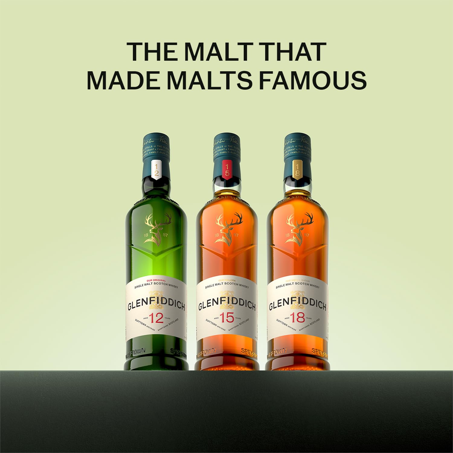 Glenfiddich 18 Jahre Single Malt Scotch Whisky mit Geschenkverpackung, 70cl - in Ex-Bourbon- & Oloroso Sherry-Fässern gereift für hochwertigen Genuss - Das Flaschendesign kann variieren