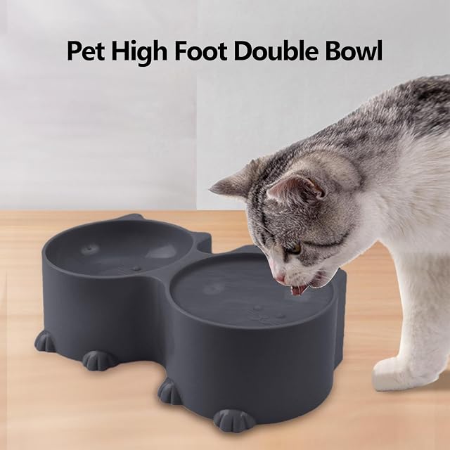 Foto 2 de 8 de Kasmole Comida para Gatos elevados e Inclinados,Juego Agua y Comida para Mascotas elevados e Inclinados…