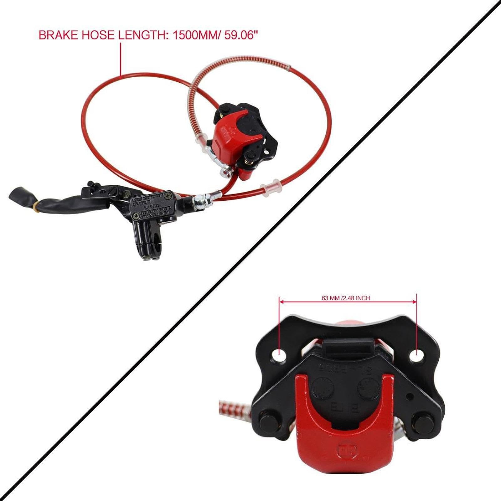 Pinza de freno robusta para un Para sistema de freno disco doble hidráulico trasero confiable 50 cc a 150 cc. Conjunto pinza cilindro instalación fácil y manual para 50 y 70