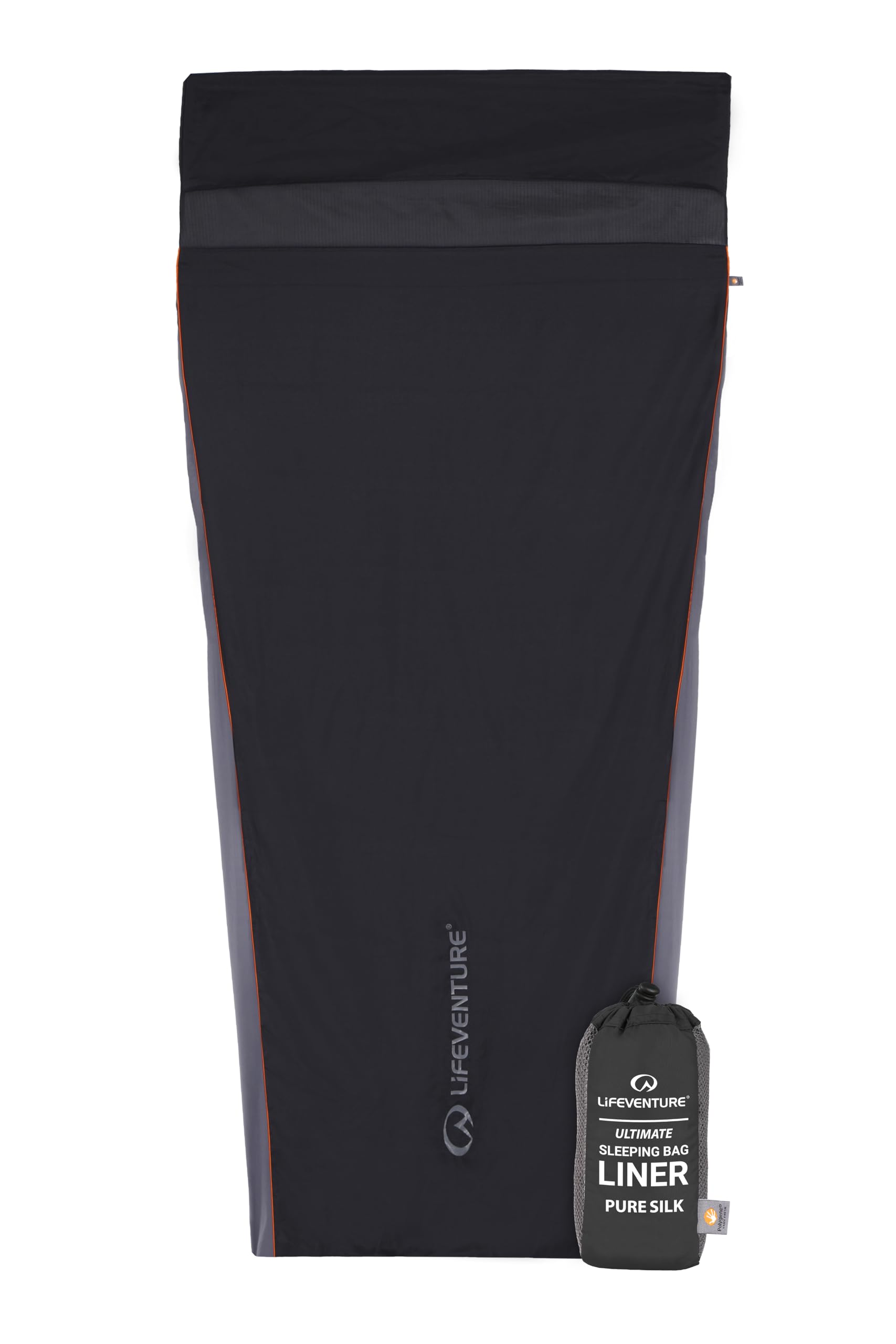 Lifeventure 100% Silk Ultimate Sleeping Bag Liner | Travel and Camping Sheet with Polygiene® to Use Alone or to Add Warmth to Sleeping Bag | Lightweight from 160g and Small Pack Size (Mummy Shape)