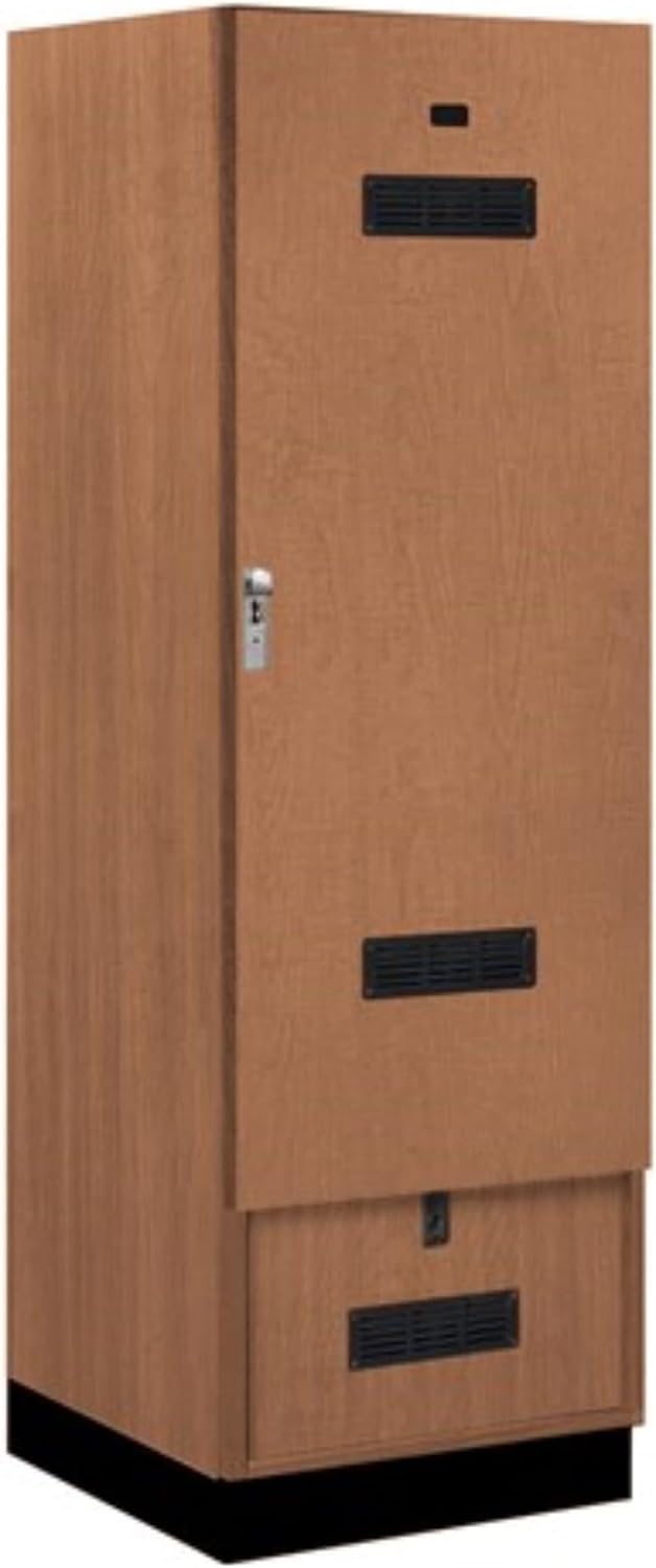 Salsbury 24" Wide Premier Wood Gear Locker - 6 Feet High - 24 Inches Deep - Red Oak - Silver Hasps