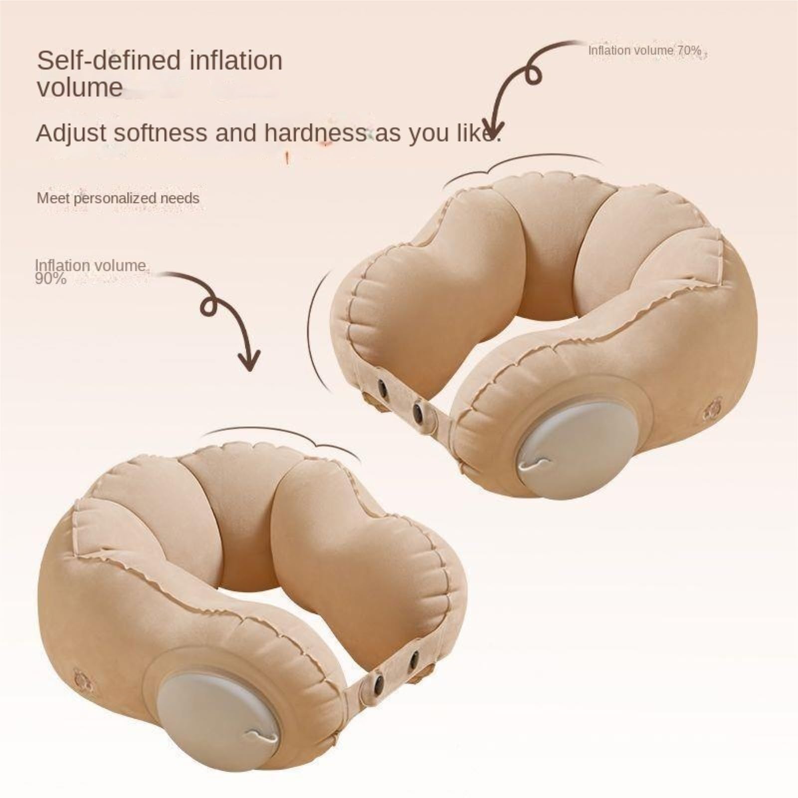 Reisekissen Nackenkissen Flugzeug Aufblasbares Kissen, Tragbar, Mit Aufbewahrungsmöglichkeit, for Aufblasen Per Knopfdruck, for Unterwegs Reiseutensilien(2Pcs)